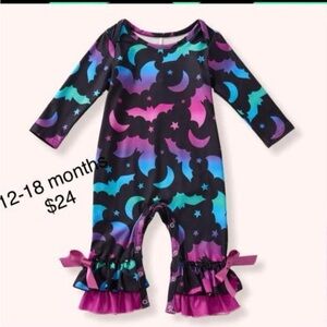 Colorful Bat Print Kids Bodysuit